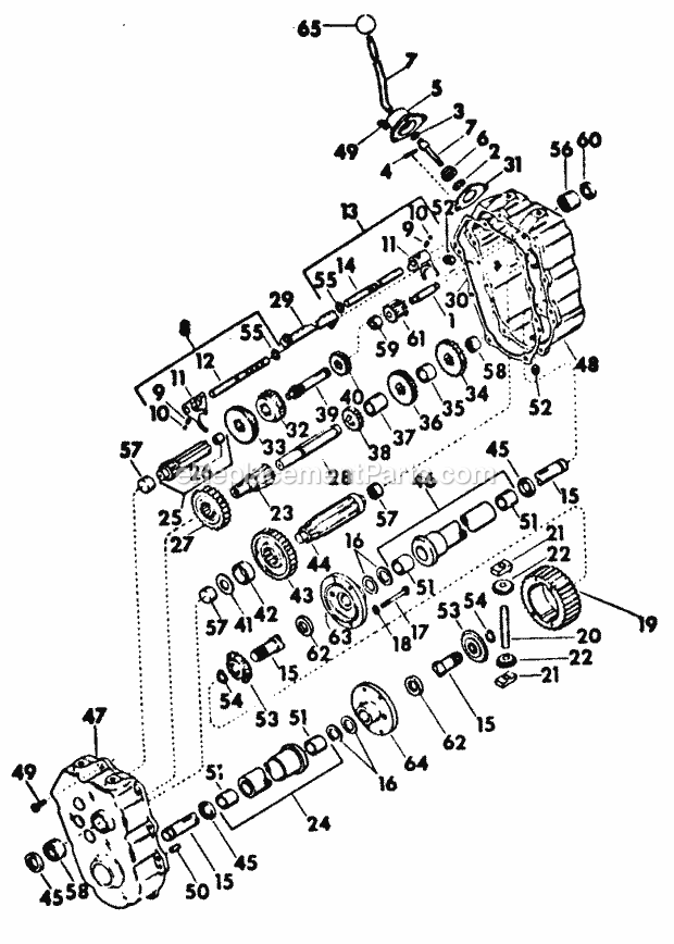 Transaxle-Gear Drive-Sn 72879 & Below Diagram and Parts List for 182 134-182-399, 133-182-399, 0350030U, 132-182-3 Cub Cadet Lawn Mower